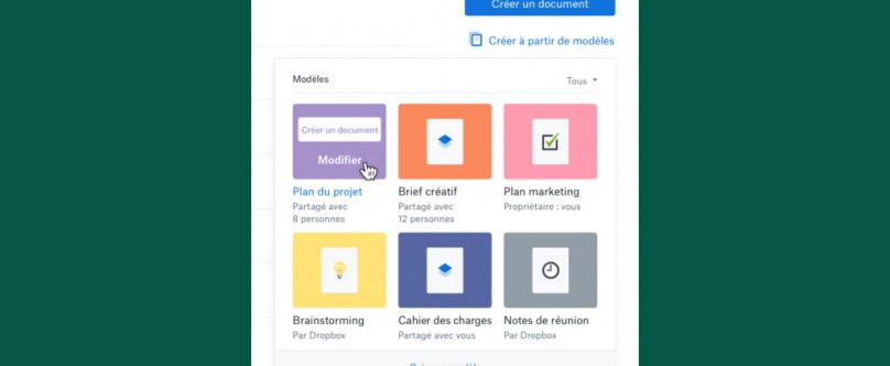Créez vos propres modèles de documents Dropbox Paper pour gagner en productivité Créez vos propres modèles de documents Dropbox Paper pour gagner en productivité